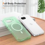 ANNSD for Google Pixel 9A Case,Magnetic Matte Shockproof Cover,Translucent Full Body Protective Multilayer 3 in 1 Anti Drop Anti Scratch for Women Men(Green) - Image 6