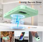 ANNSD for Google Pixel 9A Case,Magnetic Matte Shockproof Cover,Translucent Full Body Protective Multilayer 3 in 1 Anti Drop Anti Scratch for Women Men(Green) - Image 8