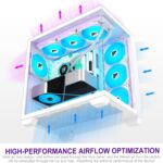 F600 PC Case - Pre-Installed 7 PWM ARGB Fan, ATX Mid-Tower Gaming PC Case, 270° Panoramic Glass with Type-C, FOIFKIN (White, F600) - Image 5