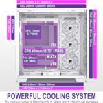 F600 PC Case - Pre-Installed 7 PWM ARGB Fan, ATX Mid-Tower Gaming PC Case, 270° Panoramic Glass with Type-C, FOIFKIN (White, F600) - Image 7