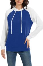 Hoodies for Women Lightweight Long Sleeve Sweatshirt Loose Fit Color Block Tunic Tops with Pockets 2025 - Image 3