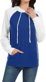 Hoodies for Women Lightweight Long Sleeve Sweatshirt Loose Fit Color Block Tunic Tops with Pockets 2025 - Image 4
