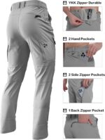 Men's Lightweight Hiking Pants Quick Dry Waterproof Stretch Travel Fishing Camping Work Cargo Pants Zipper Pockets - Image 5
