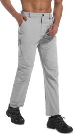 Men's Lightweight Hiking Pants Quick Dry Waterproof Stretch Travel Fishing Camping Work Cargo Pants Zipper Pockets - Image 8