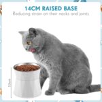 Lallisa Cat Feeder, 2 Pcs Elevated Stainless Steel Bowls with Adjustable Raised Stand, Non-Slip Pet Food and Water Bowl for Cats, Dogs, Hygienic Feeding Eating Pets (Blue, White) - Image 4