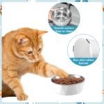 Lallisa Cat Feeder, 2 Pcs Elevated Stainless Steel Bowls with Adjustable Raised Stand, Non-Slip Pet Food and Water Bowl for Cats, Dogs, Hygienic Feeding Eating Pets (Blue, White) - Image 6