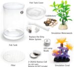 Betta Fish Tank, 360 Aquarium with LED Light, 1 Gallon Fish Bowl, Small Fish Tank Starters Kit, Beta Fish Tank Aautomatic Cleaning as Desktop Decoration for Office Home Room Decor - Image 7