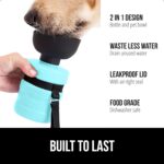 GORILLA GRIP Dog Water Bottle, Portable Water Bowl Dispenser for Dogs, 16 oz Leak Proof Pet Travel Squeeze Bottles, Food Grade Silicone, Puppy Essentials, Hiking Camping Trip Accessories, Turquoise - Image 3