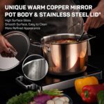 Whole Tri-ply 18/10 Stainless Steel Pot and Pan Set (10 Piece), Copper Pots and Pans Set with Stainless Steel Lid, Induction Cookware Set, Include Stock Pot, Saucepan, Frying Pan - Copper - Image 6