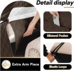 PrinceDeco Couch Covers for 3 Cushion Couch Quilted Sofa Slipcovers Water Resistant and Anti-Slip Furniture Protector Sofa Cover Pet Friendly Seat Width to 68"(Sofa, Brown) - Image 6