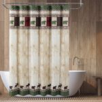 Long Fabric Shower Curtain, Bear and Moose Shower Curtain, Cabin Lodge Shower Curtains for Bathroom, Waterproof Bathroom Curtains, 62" W x 78" H - Image 3