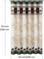Long Fabric Shower Curtain, Bear and Moose Shower Curtain, Cabin Lodge Shower Curtains for Bathroom, Waterproof Bathroom Curtains, 62" W x 78" H - Image 8