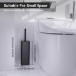 DOWRY Toilet Bowl Brush and Holder for Bathroom Storage Organization Deep Cleaning Covered Brush Cleaner Black Toilet Brush with 2 Brush Holders,Black Square - Image 7