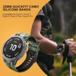 Bandkids 22mm Camo Band for Garmin Fenix 5/6/7,Fenix 6 Pro,Fenix 5 Plus Watch, Quickfit Adjustable Waterproof Sport Silicone Bands for Garmin Approach S62/S60,Quatix 6/5,Forerunner 935/945 - Image 3
