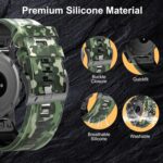 Bandkids 22mm Camo Band for Garmin Fenix 5/6/7,Fenix 6 Pro,Fenix 5 Plus Watch, Quickfit Adjustable Waterproof Sport Silicone Bands for Garmin Approach S62/S60,Quatix 6/5,Forerunner 935/945 - Image 4