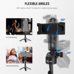 NEEWER Selfie Stick with Detachable Bluetooth Remote Shutter, Lightweight Foldable Travel Tripod for iPhone for YouTube/TikTok Vlogs Live Streaming Photography, Black, P15 - Image 5