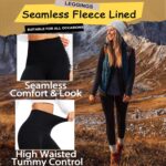 Hi Clasmix Fleece Lined Leggings Women - Seamless Thermal Winter High Waisted Tummy Control Thick Warm Yoga Pants - Image 5