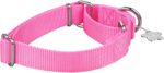 Martingale Dog Collar, No-Buckle Escape-Proof Design, Heavy-Duty Nylon and Welded D-Ring, Adjustable Training Collar for Medium Large Dogs (Baby Pink, L) - Image 3