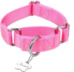 Martingale Dog Collar, No-Buckle Escape-Proof Design, Heavy-Duty Nylon and Welded D-Ring, Adjustable Training Collar for Medium Large Dogs (Baby Pink, L) - Image 4