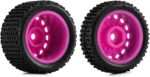 INJORA Pre-Mounted Pin Buggy Tires & Wheels for 1/24 Losi Micro-B, 4pcs(Magenta) - Image 5