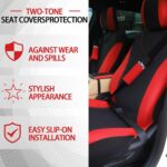 BBTO 43 Pcs Bling Car Accessories Set for Women Front Seats and Rear Bench Polyester Car Seat Protectors Wheel Cover Seat Floor Mats Full Crystal Automotive Interior Decor(Red and Black) - Image 8