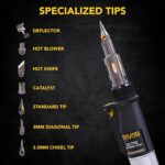 LEXIVON Butane Soldering Iron Multi-Purpose Kit | Cordless Self-Igniting Adjustable Flame 7-Tip Set | Pro Grade 125-Watt Equivalent (LX-770) - Image 4