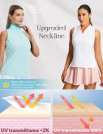baleaf Women's Golf Shirts Tank Top with Quarter Zip Collar Polo Tennis Sleeveless Racerback Tanks Quick Dry UPF 50+ - Image 4