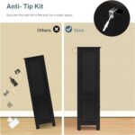 TEENFON Storage Cabinet with 4 Doors, Kitchen Cabinet with 6 Door Shelves, Kitchen Pantry for Living Room, Dining Room, Bathroom, Black - Image 10