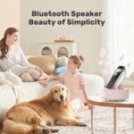 Bluetooth Speaker with Wireless Charger & Fill Light Makeup Mirror, Adjustable LED Night Light, Automatic Clock, Suitable for Decoration, Bedroom, Home, Office, Gift - Image 3