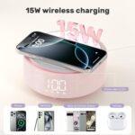 Bluetooth Speaker with Wireless Charger & Fill Light Makeup Mirror, Adjustable LED Night Light, Automatic Clock, Suitable for Decoration, Bedroom, Home, Office, Gift - Image 5