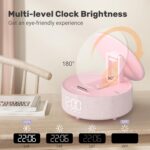 Bluetooth Speaker with Wireless Charger & Fill Light Makeup Mirror, Adjustable LED Night Light, Automatic Clock, Suitable for Decoration, Bedroom, Home, Office, Gift - Image 8