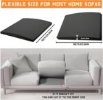 45D Couch Cushion Support for Sagging Seat, 22'' Insert Pads Couch Supports for Sagging Cushions Sofa Furniture Seat Cushion Under Sag Repair, Curved High Density Foam Replacement(Black 2pcs) - Image 3