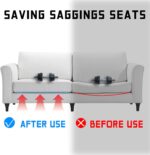 45D Couch Cushion Support for Sagging Seat, 22'' Insert Pads Couch Supports for Sagging Cushions Sofa Furniture Seat Cushion Under Sag Repair, Curved High Density Foam Replacement(Black 2pcs) - Image 7