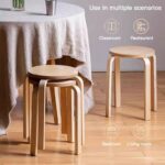 Stackable Bentwood Stool Set of 4, 18" Round Stacking Backless Nesting Stools，Anti-Slip Felt Pad,School Chairs，Suitable for classrooms, Dining Rooms, Kitchens，Birch - Image 8
