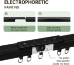 Ceiling Curtain Tracks Ceiling Mounted Heavy-Duty Curtains Rails Room Divider Curtain Track for Living Bedroom Shower Privacy RV Garage Divider Track and Hooks, Black 15ft. - Image 6