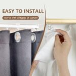 Ceiling Curtain Tracks Ceiling Mounted Heavy-Duty Curtains Rails Room Divider Curtain Track for Living Bedroom Shower Privacy RV Garage Divider Track and Hooks, Black 15ft. - Image 7