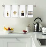 Black and Gold Bathroom Hand Towels Set of 4, Girly Preppy Gold Hand Towels for Girls Bathroom Dorm Apartment Decor, Trendy Aesthetic Kitchen Dish Tea Towels Gifts for Women, 16x24 Inch - Image 5