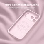 Ktele Magnetic for iPhone 17 Pro Max Case [Compatible with Magsafe] [Premium Silicone Satin-Smooth Touch] Slim Shockproof Anti-Scratch Microfiber Lining Case, 6.9 inch, Chalk Pink - Image 9