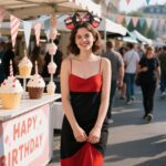 Red Black Sequin Birthday Ear Headband - Cupcake Detail Hair Accessory for Birthday Bash, Theme Park & Celebration Events - Image 7