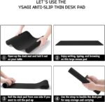 YSAGi Non-Slip Leather Desk Pad, Waterproof Laptop Computer Desk Keyboard Mat, Table Protector Blotter Mat, Large Mouse Pad for Office/Work/Home/Decor(Black, 31.5" x 15.7") - Image 7