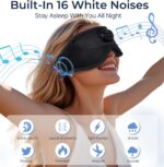LC-dolida Bluetooth Sleep Mask with White Noise，Sleep Headphones,Bluetooth Wireless Music Eye Mask, Ideal for Travel, Night Work, Napping, Side Sleeping and Office Use for Both Men and Women - Image 3