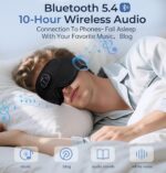 LC-dolida Bluetooth Sleep Mask with White Noise，Sleep Headphones,Bluetooth Wireless Music Eye Mask, Ideal for Travel, Night Work, Napping, Side Sleeping and Office Use for Both Men and Women - Image 4