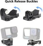 HSU Grab Bag for GoPro, Including Quick Release Buckle Mount, J-Hook Buckle Mount, 3-Way Pivot Arms, Flat and Curved Adhesive Mounts, Thumbscrews and Wrench - Image 3