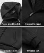 SCODI Hoodies for Men Heavyweight Fleece Sweatshirt - Full Zip Up Thick Sherpa Lined Hooded Sweatshirts - Image 5