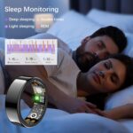 Smart Health Ring for Women Men, Fitness Tracker Ring with Heart Rate, Blood Oxygen, Sleep Tracker, Step Tracker, No Subscription Fee, IP68 Waterproof Smart Ring for iphone & Android (Black, 13#) - Image 4
