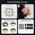 Smart Health Ring for Women Men, Fitness Tracker Ring with Heart Rate, Blood Oxygen, Sleep Tracker, Step Tracker, No Subscription Fee, IP68 Waterproof Smart Ring for iphone & Android (Black, 13#) - Image 9