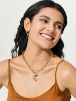 CLASSYZINT 18K Gold Plated Coin Lion Head Pendant Necklace Chunky Paperclip Choker Necklace For Gifts On Birthday Holidays For Women Girls - Image 4