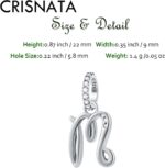 Complete Initial A-Z 26 Letter Dangle Charms, 925 Sterling Silver Dangling CZ Stone Alphabet Beads, fits European Bracelet Necklace, Gift for Mother/Dad/Daughter/Son/Sister/Birthday - Image 3