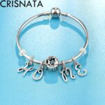 Complete Initial A-Z 26 Letter Dangle Charms, 925 Sterling Silver Dangling CZ Stone Alphabet Beads, fits European Bracelet Necklace, Gift for Mother/Dad/Daughter/Son/Sister/Birthday - Image 5