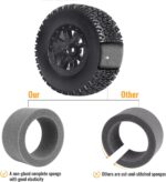 Pre-Glued RC 1/10 Short Course Truck Tires and Wheels Set 12mm Hex for Traxxas Slash 4x4 BL-2S 2WD Losi SCT Redcat Blackout SC HPI, with Foam Inserts - Image 4